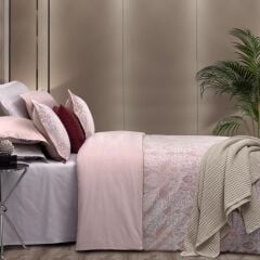 Sarev Playa Jakarlı Saten Nevresim Takımı Çift Kişilik Pembe