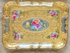 L&M 1/Pgfa-2 Gül Ağacı Gold/Silver Tepsi 29X21 Cm