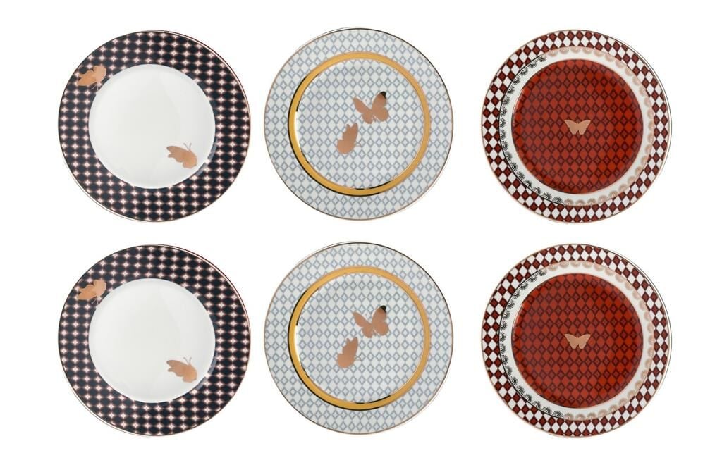 Lucky Art Evelyn Bone  20Cm 6Lı Tabak Seti