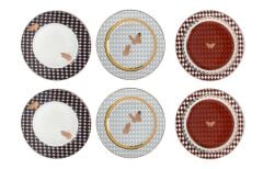 Lucky Art Evelyn Bone  20Cm 6Lı Tabak Seti