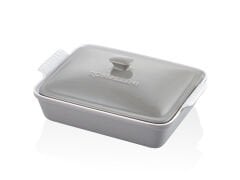 Rossallını Lıfe Dıkdortgen Kapaklı Grı Fırın Kabı 33X23X7 Cm
