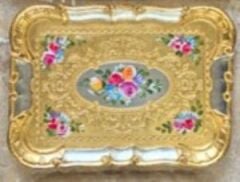 L&M 1/Pgfa-3 Gül Ağacı Gold/Silver Tepsi 36X26 Cm