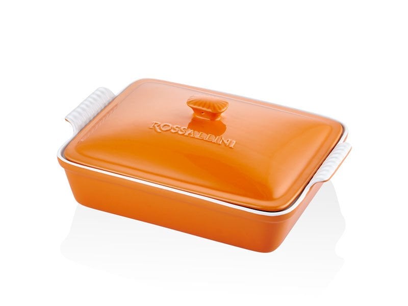 Rossallını Lıfe Dıkdortgen Kapaklı Turuncu Fırın Kabı 33X23X7 Cm
