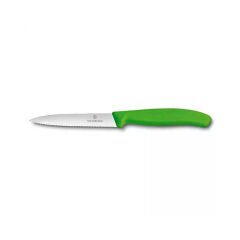 Victorinox 6.7736.L4 10cm Yeşil Tırtıklı Soyma Bıçağı