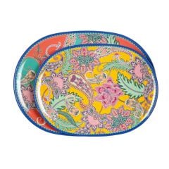 Lucky Art Paiselle Melamin 2Li Tepsi Seti