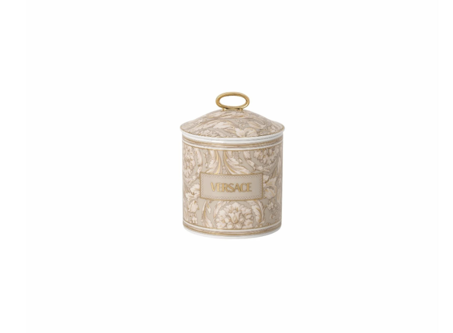 Versace Barocco Beige Kapaklı Kokulu Mumluk
