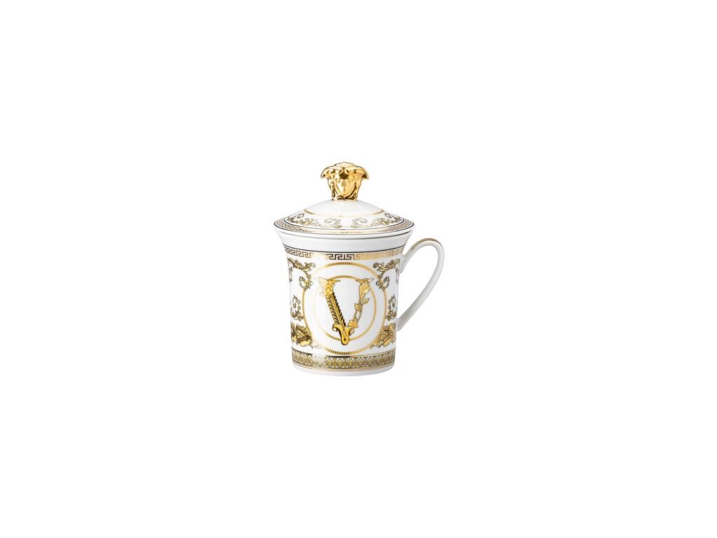 Versace 30. Yıl Kapaklı Kahve Kupa Virtus Gala White