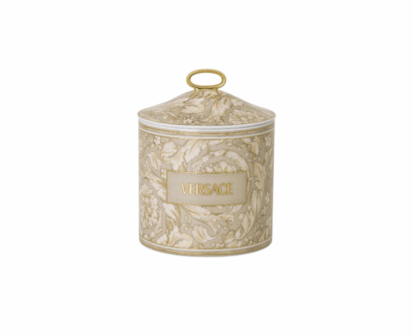Versace Barocco Beige Kapaklı Büyük Boy Kavanoz