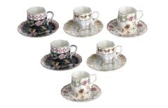 Lucky Art Evelyn Bone 6Lı Ayaklı Kahve Fıncanı Setı