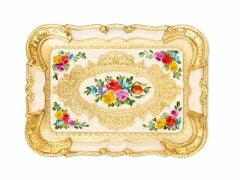 L&M 1/Pgfa-1 Gül Ağacı Krem Tepsi 26X19 Cm