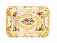 L&M 1/Pgfa-1 Gül Ağacı Krem Tepsi 26X19 Cm