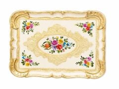 L&M 1/Pgfa-2 Gül Ağacı Krem Tepsi 29X21 Cm