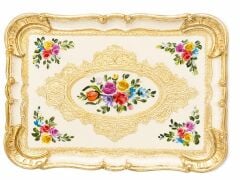 L&M 1/Pgfa-3 Gül Ağacı Krem Tepsi 36X26 Cm