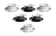 Lucky Art Fleurısse Bone 6Lı Çay Fincanı Seti