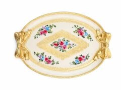 L&M 130/Pgfa-2 Gül Ağacı Gold/Krem Tepsi 36X26 Cm