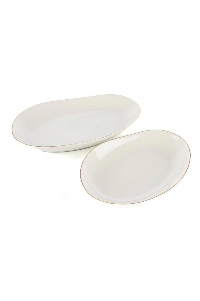 Mikasa Moor Triangular Gold 2Li Oval Servis Tabağı 34Cm-27Cm