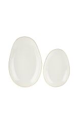Mikasa Moor Triangular Gold 2Li Oval Servis Tabağı 34Cm-27Cm