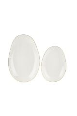 Mikasa Moor Triangular Gold 2Li Oval Servis Tabağı 34Cm-27Cm