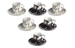 Lucky Art Fleurısse Bone 6Lı Ayaklı Kahve Fıncanı Setı