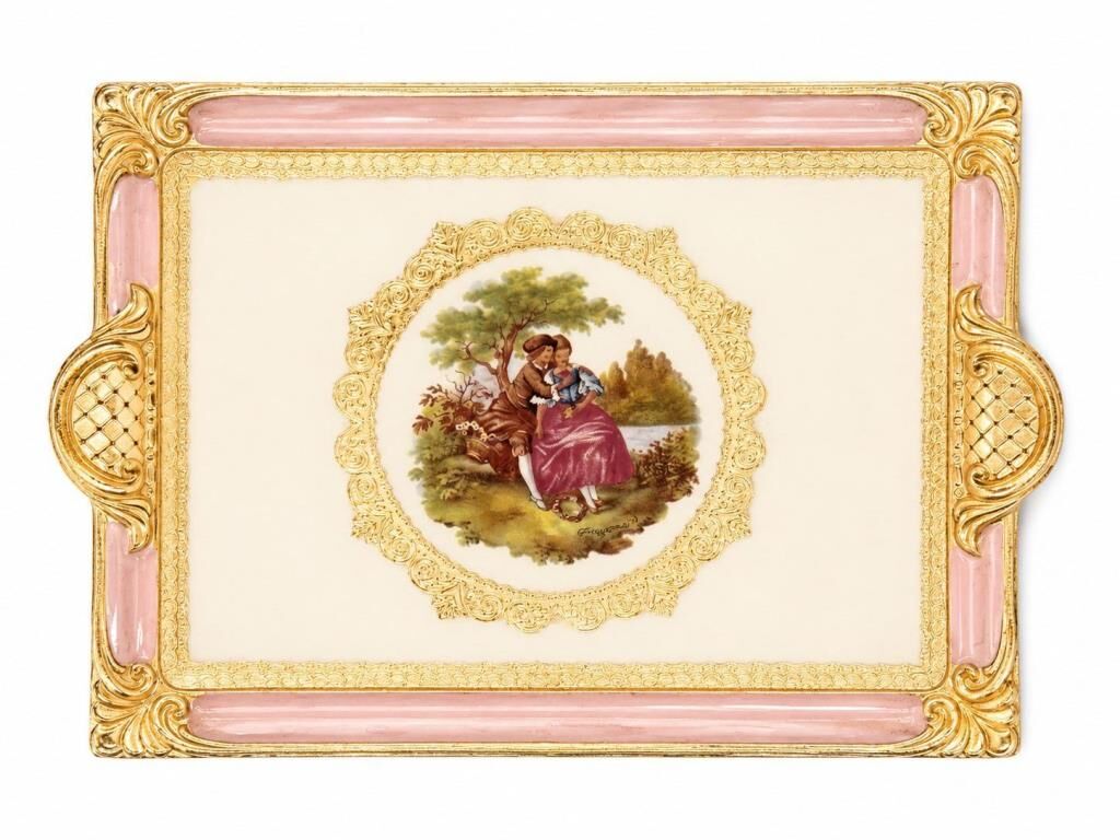 L&M 241/Gjr-3 Gül Ağacı Pembe Tepsi 40X26 Cm