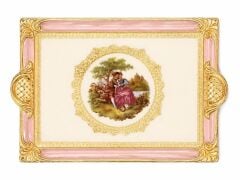 L&M 241/Gjr-3 Gül Ağacı Pembe Tepsi 40X26 Cm