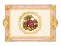 L&M 241/Gjr-3 Gül Ağacı Pembe Tepsi 40X26 Cm