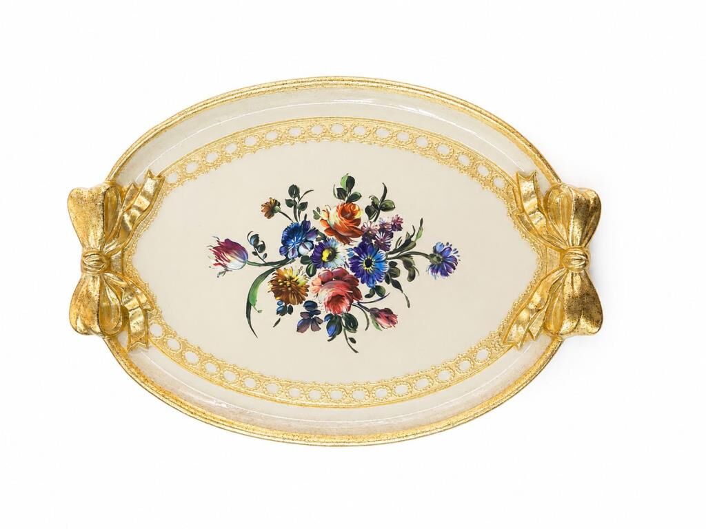 L&M 130/Mo-2 Gül Ağacı Krem Tepsi 36X26 Cm