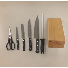 Zwilling 361310020 Gourmet 7 Parça Makaslı Bambu Blok Bıçak Seti