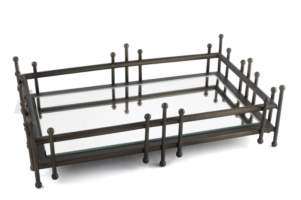 Mikasa Moor Antik Bronz Aynalı Kafes Tepsi 47x27x13cm