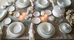 Koleksiyon Sufi Yemek Takımı 132 Parça Platin