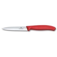 Victorinox 6.7731.C1 Swiss Classic 10cm Tırtıklı Soyma Bıçağı, Kırmızı