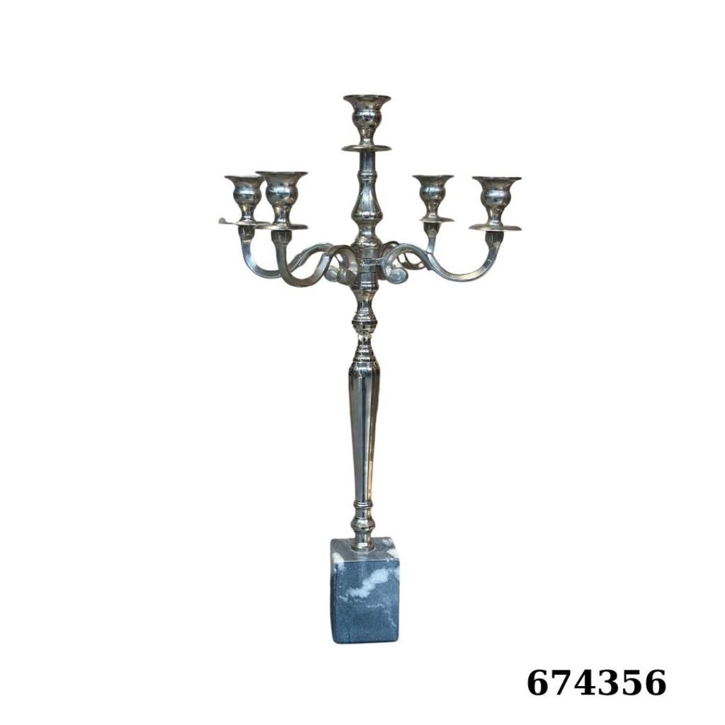 Mikasa Moor 5'Li Gümüş Ayaklı Şamdan 62cm