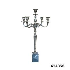 Mikasa Moor 5'Li Gümüş Ayaklı Şamdan 62cm