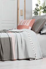 Sarev Jace Taba Çift Kişilik Pamuklu Yatak Örtüsü Seti