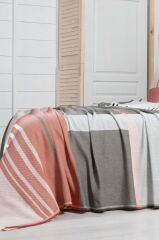 Sarev Jace Taba Çift Kişilik Pamuklu Yatak Örtüsü Seti