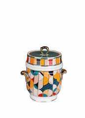 Lucky Art Leslie Bone Porselen Geometrik Desenli Kavanoz 16 cm