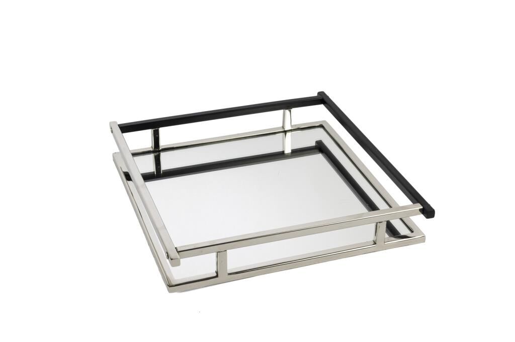 Mikasa Moor Gümüş Mat Siyah Aynalı Tepsi 33x30x5cm