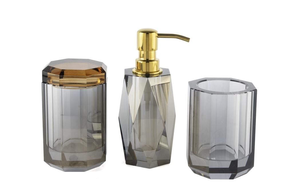 Mikasa Moor Füme Amber Kapaklı Banyo Seti