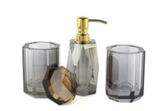 Mikasa Moor Füme Amber Kapaklı Banyo Seti