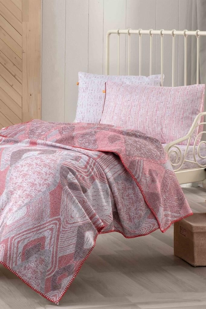 Sarev Pedro Kırmızı %100 Ipliği Boyalı Pamuk Bebek Nevresim Takımı