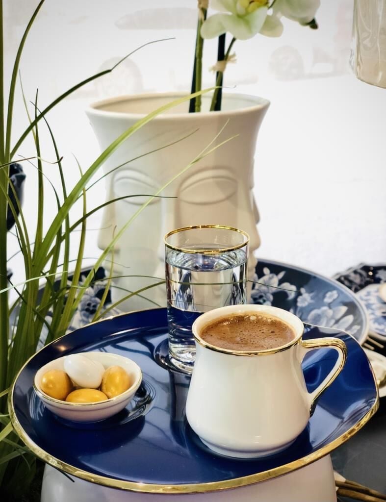 Ferotti Tek Kişilik Kahve Keyfi Seti Kobalt