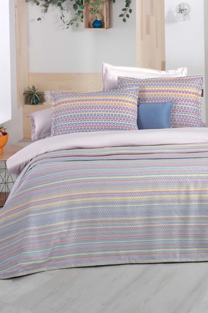 Sarev Libby Multicolour Çift Kişilik Yatak Örtüsü Seti