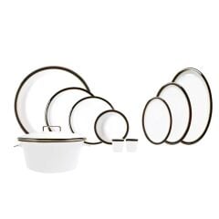 Evaliza Alaia Black Line Gold 60 Parça 12 Kişilik Yemek Takımı