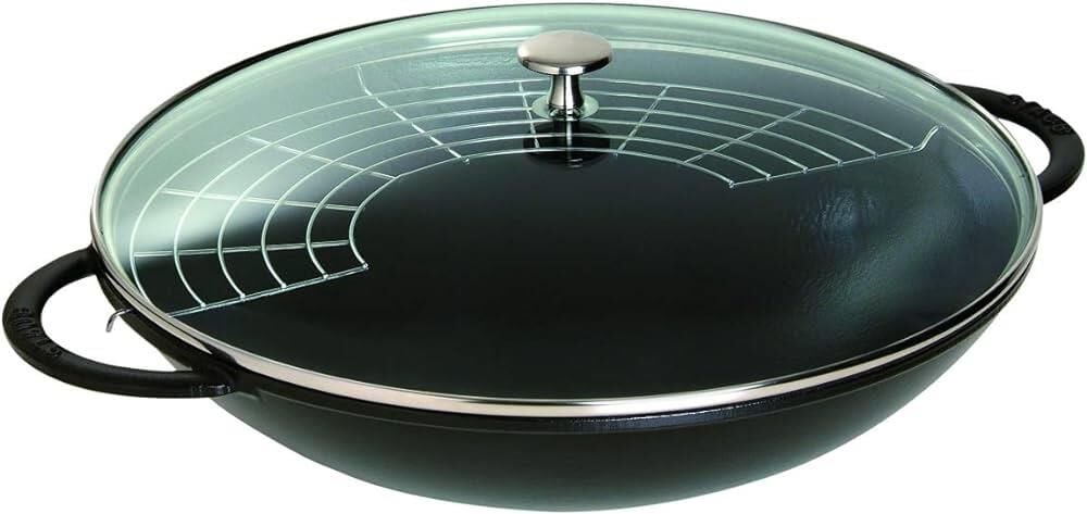Staub Izgara Aparatlı Döküm Wok Tencere 37 Cm