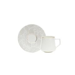 Evaliza Paisley Gold Double 6 Kişilik Kahve Fincan Takımı 130 ml