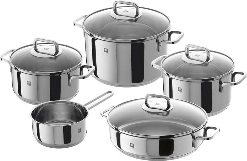 Zwilling Quadro Tencere Ve Tava Seti | 18/10 Paslanmaz Çelik | 5-Parça