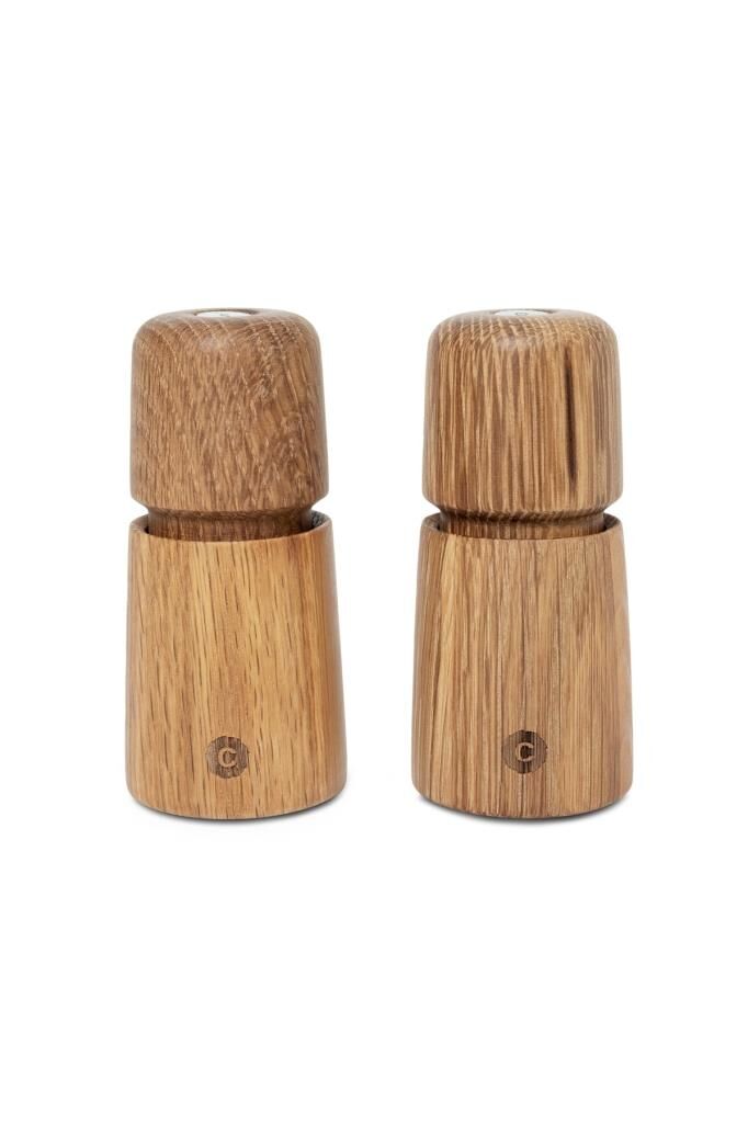 Crush Grind Stockholm 2 Parça Tuz Ve Karabiber Değirmen Seti 11 Cm - Oak-Meşe Rengi