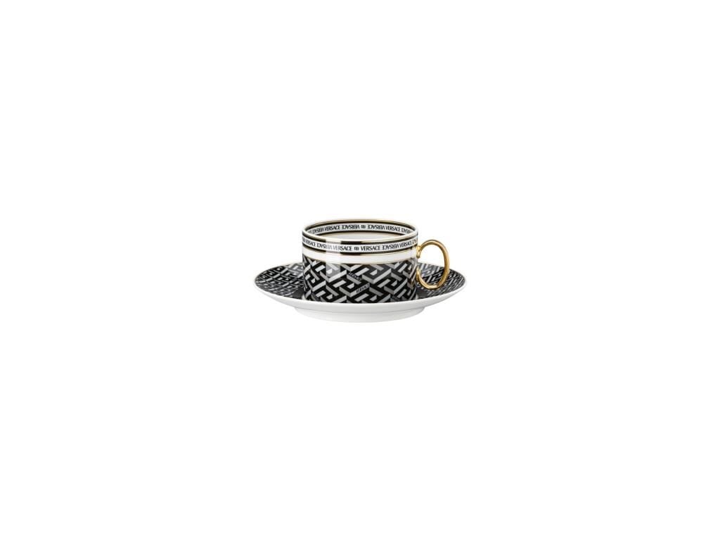 Versace Çay Fincan-Tabak Signature Black