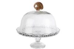 Mikasa Moor Amber Kapaklı Cam Kek Standı 31x31cm