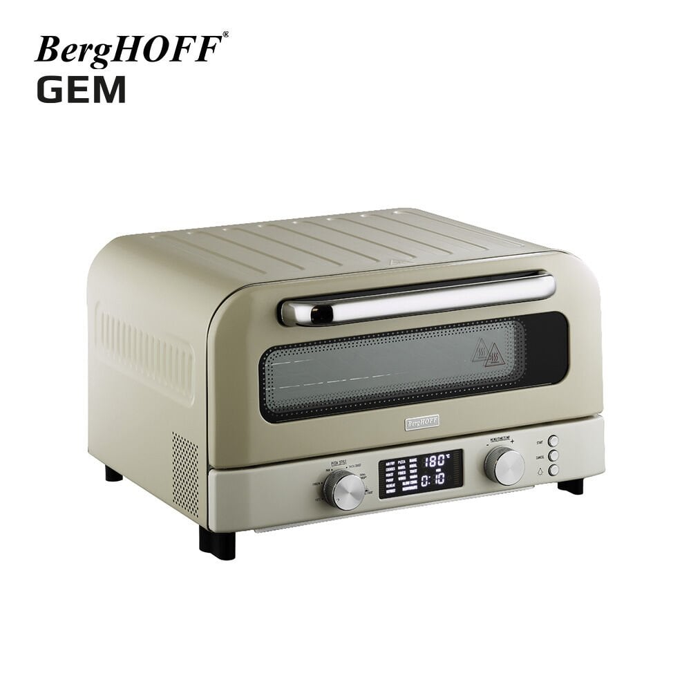BergHOFF GEM RETRO 2000 W Vanilya Krem Rengi Pizza Fırını